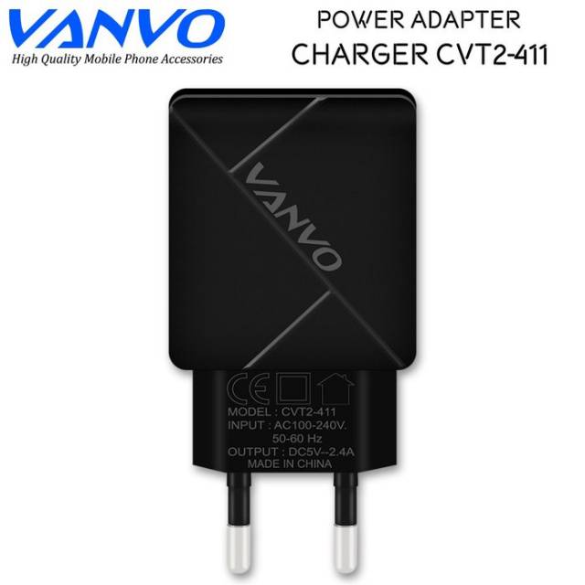 Kepala Batok Charger Vanvo 2.4 A CVT2-411 Original