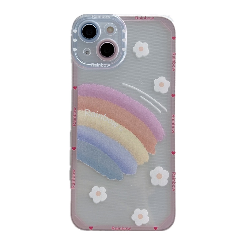 Soft Case TPU Transparan Motif Mata Malaikat Pelangi Untuk iPhone 14 13 12 11 Pro X XS MAX XR SE2020 7 8 Plus