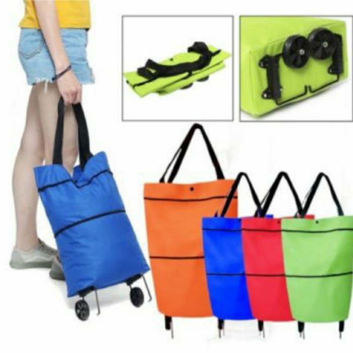 tas belanja lipat roda serbaguna shopping /tas belanja /tas belanja trolly