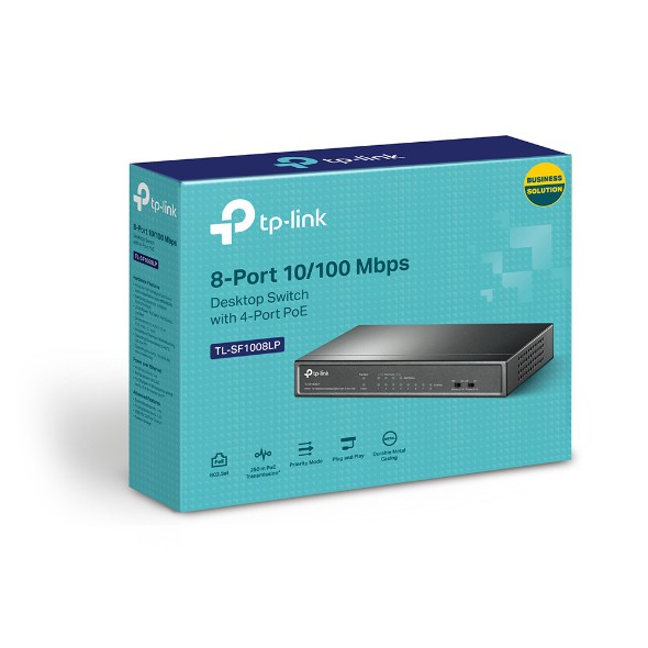 TP-Link Switch TL-SF1008LP 8Port 10-100Mbps Desktop Switch with 4port