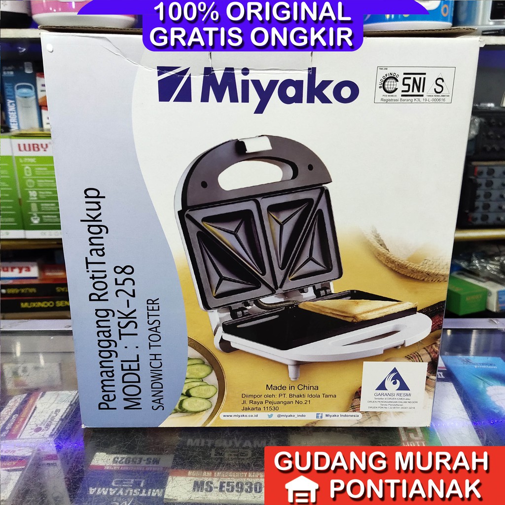 Pemanggang Roti Sandwich Toaster Miyako TSK 258