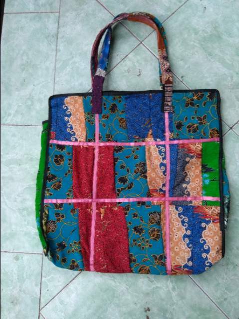 (BISA COD) TAS HAND BAG BATIK PERCA JUMBO MOTIF RANDOM - TAS LAUNDRY SOUVENIR MURAH JOGJA