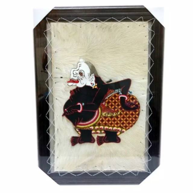 TERMURAH! KERAJINAN LUKISAN WAYANG KULIT SEMAR 34x44 cm BAHAN KULIT KAMBING ASLI - DEKORASI RUMAH