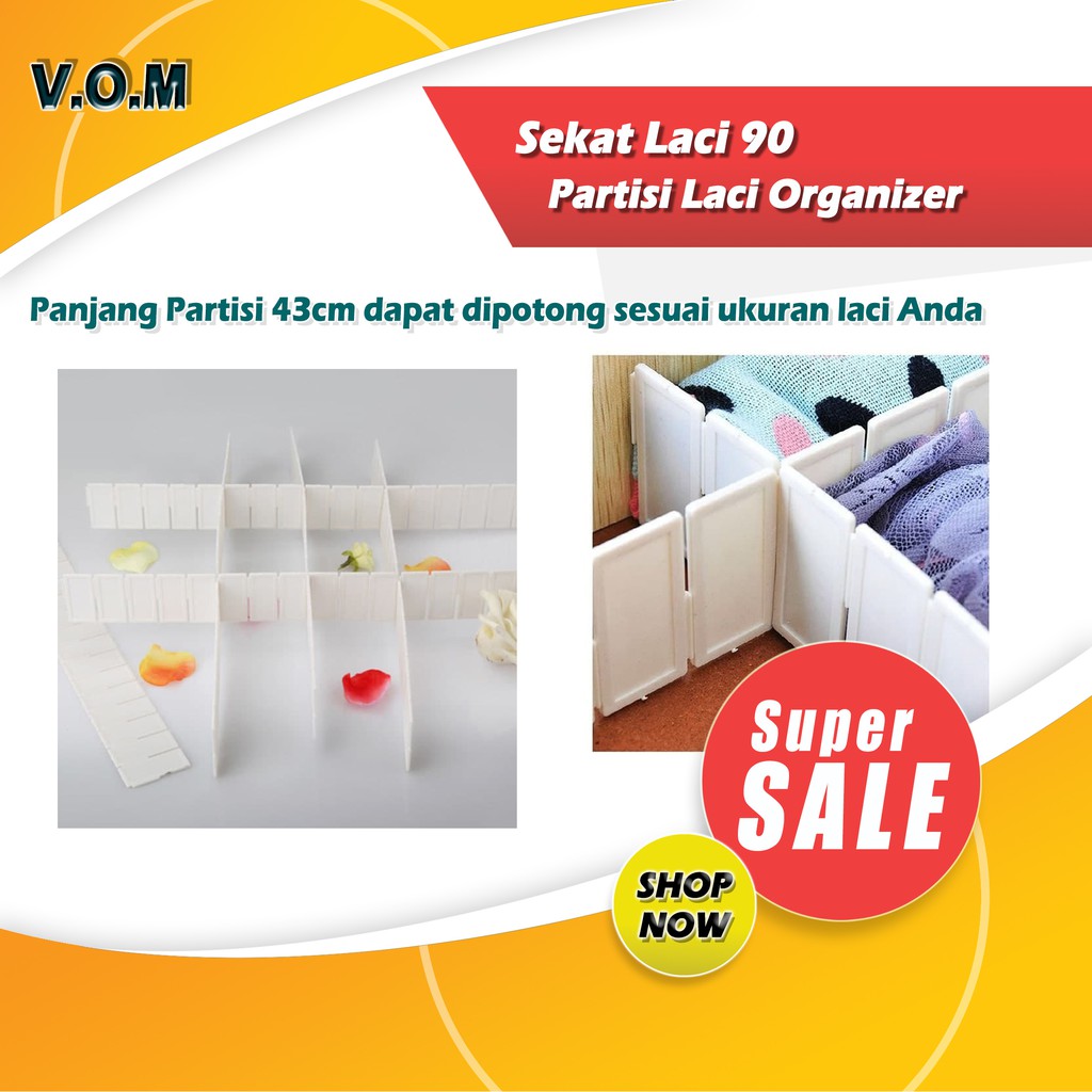 VOM 0447 Sekat Laci 90 / Area Partition / Partisi Laci Organizer - 0447