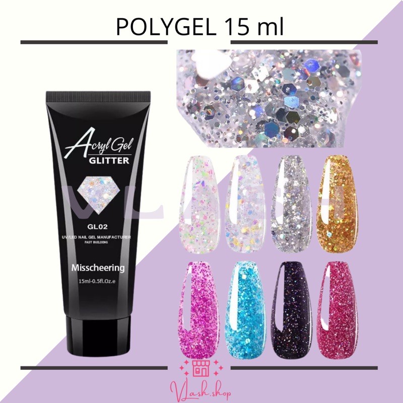 POLYGEL GLITTER 15ml