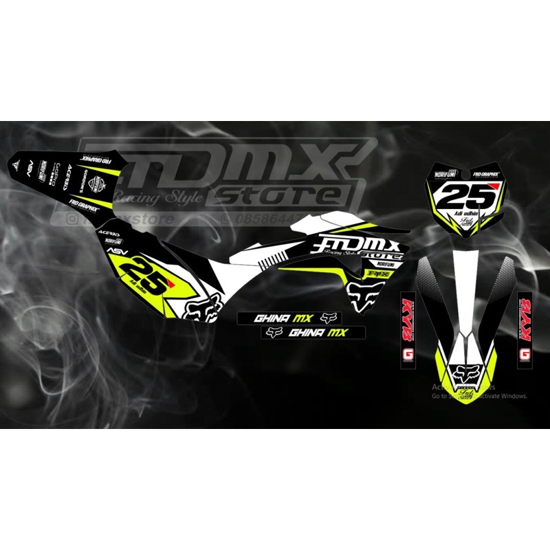 Decal Custome KLX Gordon medium Tebal 500Micron atas mika 3M