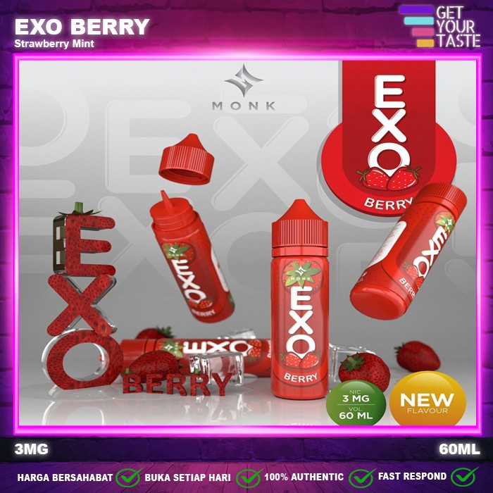 Liquid Exo Berry 60ML by Monk Cloud - Strawberry Mint