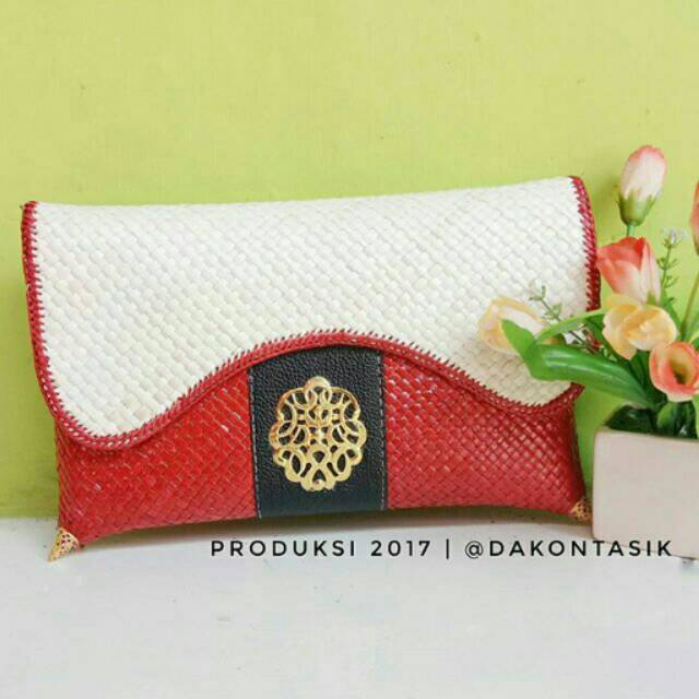 DT-1774 DOMPET PESTA BUTTERFLY SEKAT ANYAMAN PANDAN