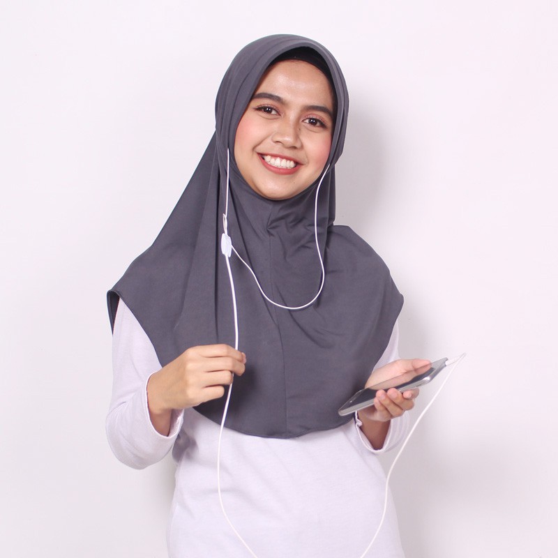 JILBAB SPORT/HIJAB SPORT/BERGO SPORT MENUTUP DADA/JILBAB INSTAN DENGAN LUBANG TELINGA HANNA