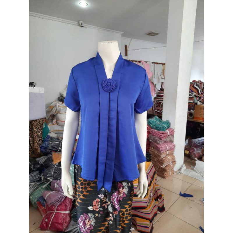 (Pd92/100) Kebaya Floy kutubaru kartini encim PENDEK BALOTELI busui KeroncongBusana (PDK)-Biru Benhur