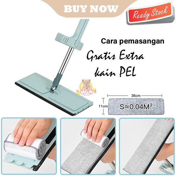 Cleanze Alat Pel Lantai Tarik cleaning mop microfiber 360 derajat