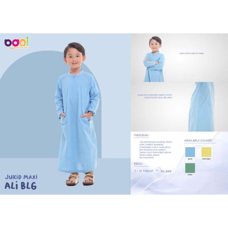 jukid Maxi Ali Bani batuta/gamis anak laki laki Bani batuta/rabbani