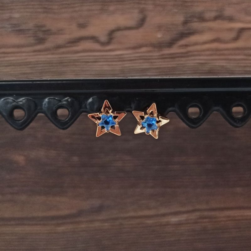 Giwang Rachel Rose Star Permata Biru