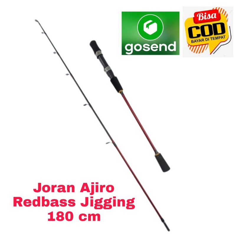 murah laris Joran pancing laut kaku jigging Ajiro Redbass fiber solid 165 180 198 cm