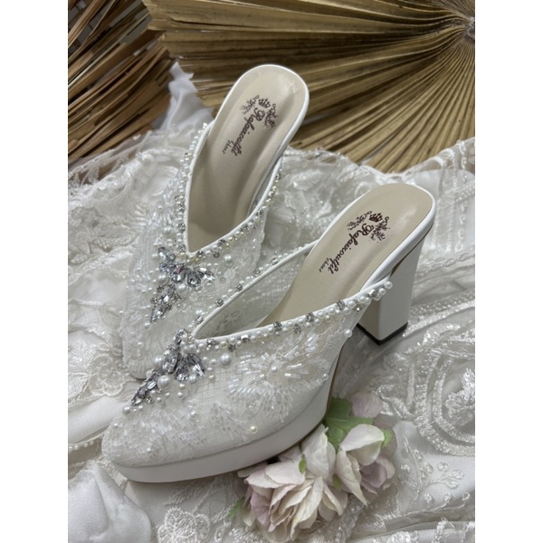 sepatu Rafaizoutfit sepatu wanita alena putih sepatu wedding 9cm