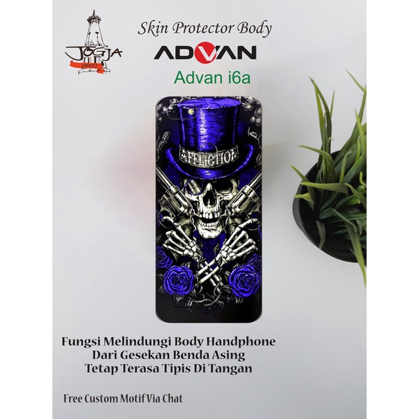 Dapat 2pcs Garskin Hp Advan i6a Motif skull - Free Custom Via Chat