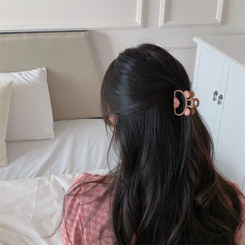 Cute Heart Cat Hairpin Cherry Mini Hairclip Back Head Catching Clip Hairpin Headdress