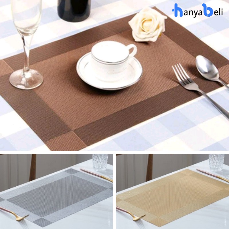 Tatakan Piring Gelas Alas Meja Makan Anti Panas Anti Slip Placemat PVC