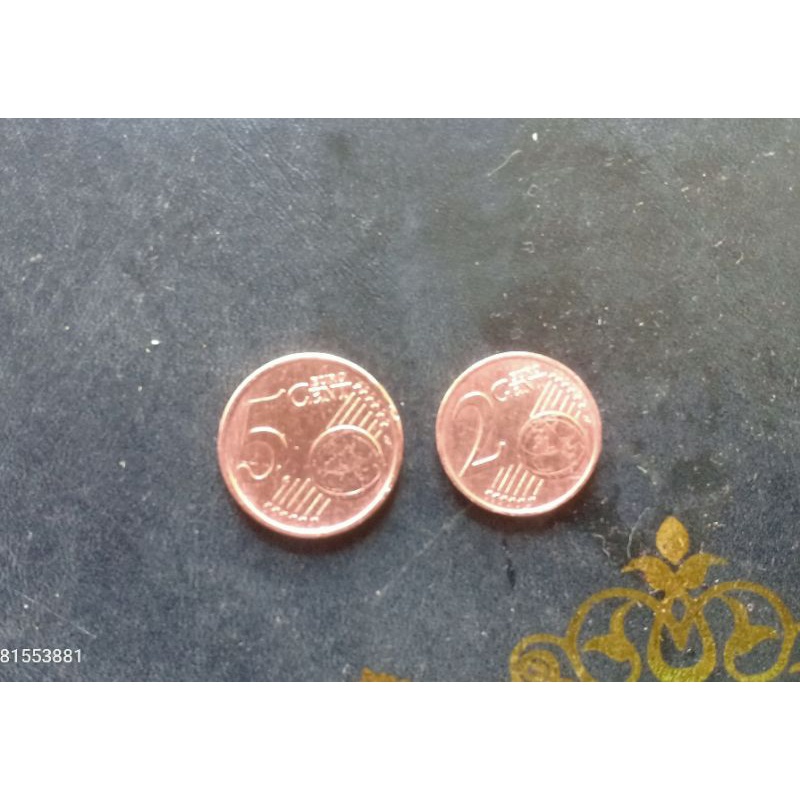 Euro Uang Asing 2 cent EURO 5 Cent Euro cuci kinclong