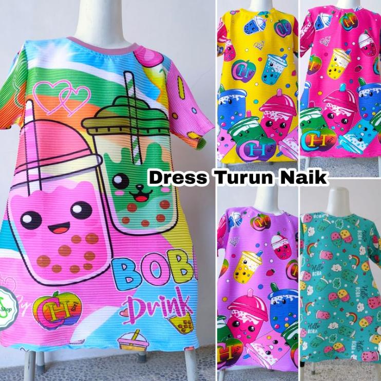 (VIRAL) Dress TURUN NAIK boba anak 1 2 3 4 5 6 7 8 9 tahun cewek perempuan baju viral anak mentul ma