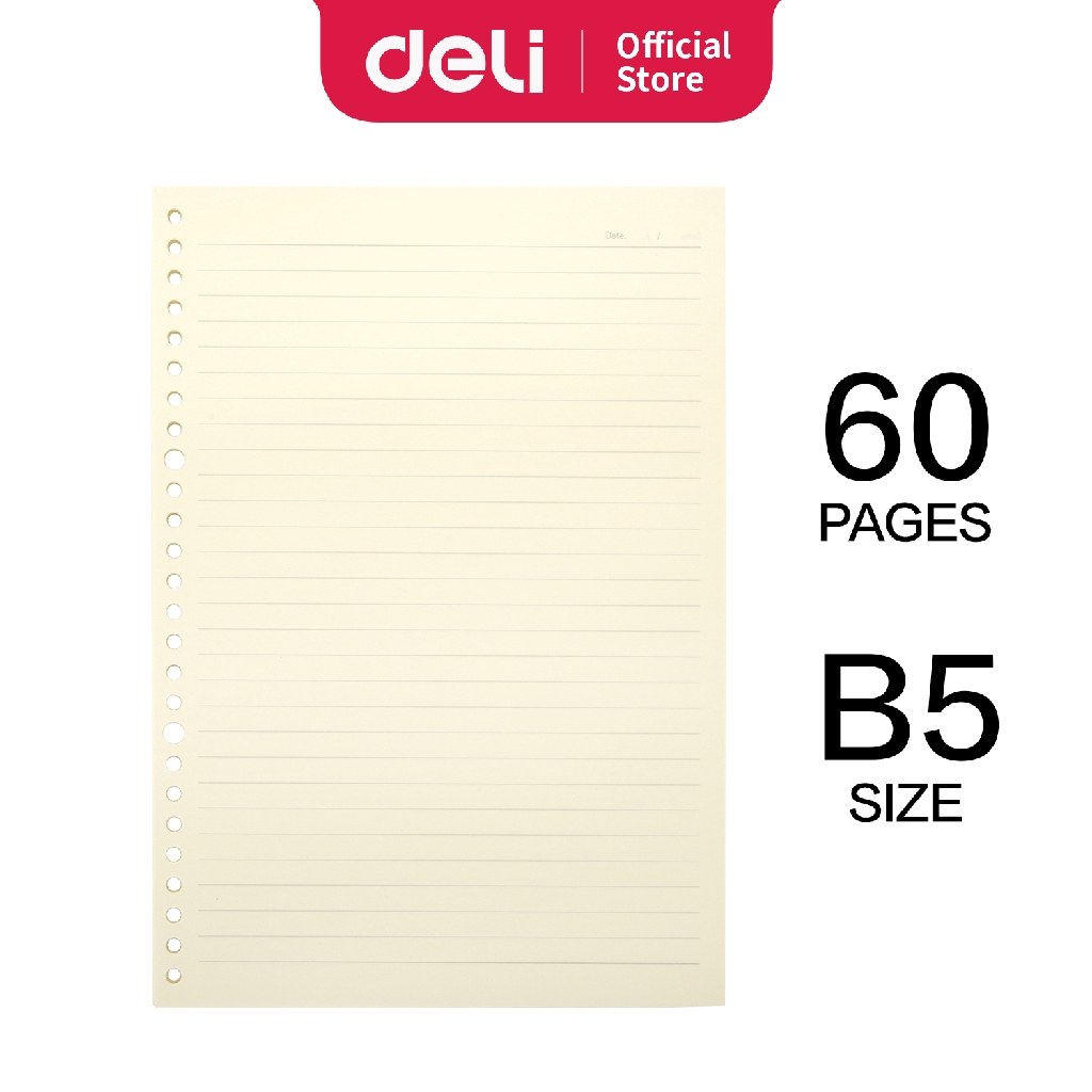 

Deli Loose-Leaf Buku Notebook Extra leads B5 60 lembar NB560