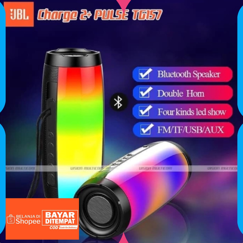 speaker bluetooth jbl charge 2+ pulse tg157 lights wireless BT SPEAKER