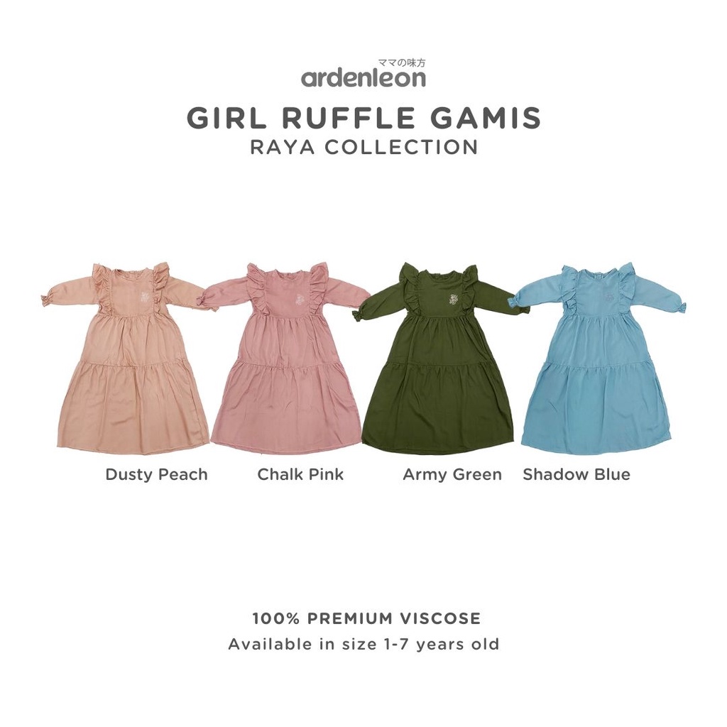 Ardenleon Girl Ruffle Gamis Raya Collection Gamis Anak Perempuan