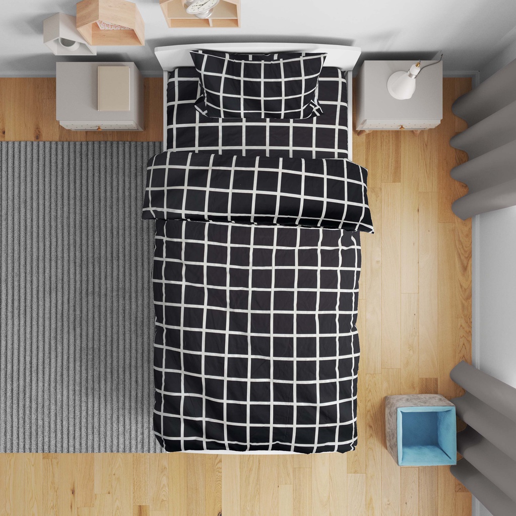 SPREI AESTHETIC SEPREI KOTAK KOTAK KOTAK SPREI SINGLE SPREI KOREA SPREI MONOCHROME SPREI 90 X 200 AE