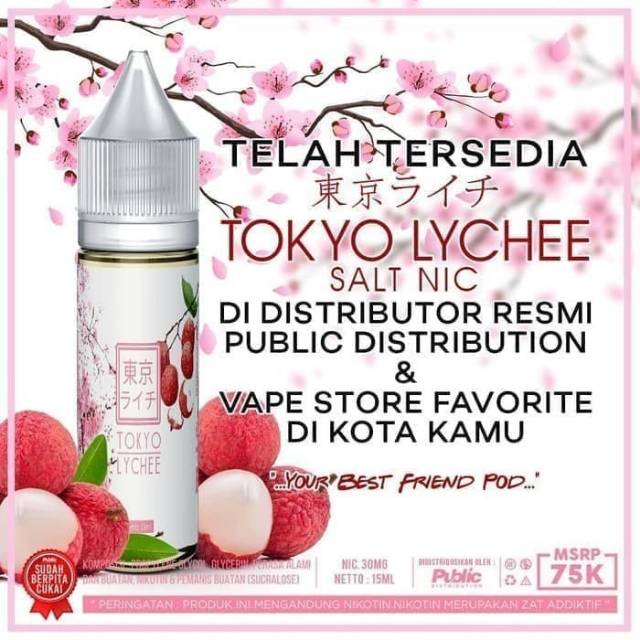 Liquid Premium Vape Pod Saltnic Tokyo Lychee Rasa Buah Lecy