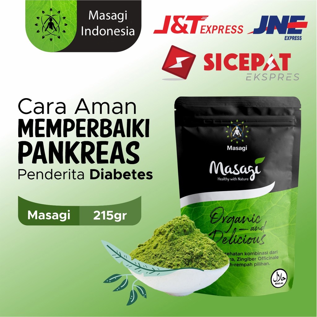 Masagi / Numasagi 125g dan 215g obat Herbal Kencing Manis Diabetes ORIGINAL ampuh perbaiki pankreas, mengatasi kencing manis dan kesemutan/kebas,  meningkatkan stamina, mengobati luka diabet, mencerahkan penglihatan mata-Masagi Hijau 215g