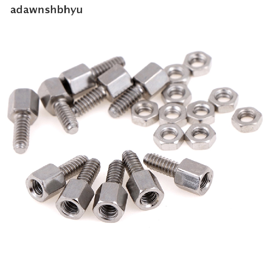 Adawnshbhyu 10set 5+7mm Kop Plat Bracket Stud Baut &amp; Mur Mur Sekrup D-Sub VGA serial