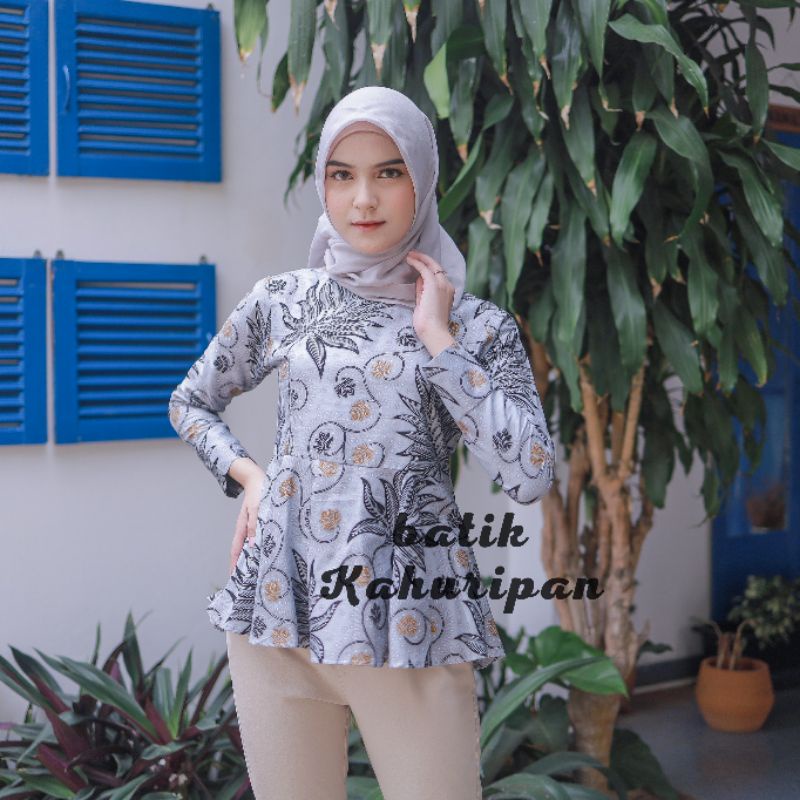 Batik Wanita Modern Blouse Batik Kerja Kantor Atasan Batik Wanita