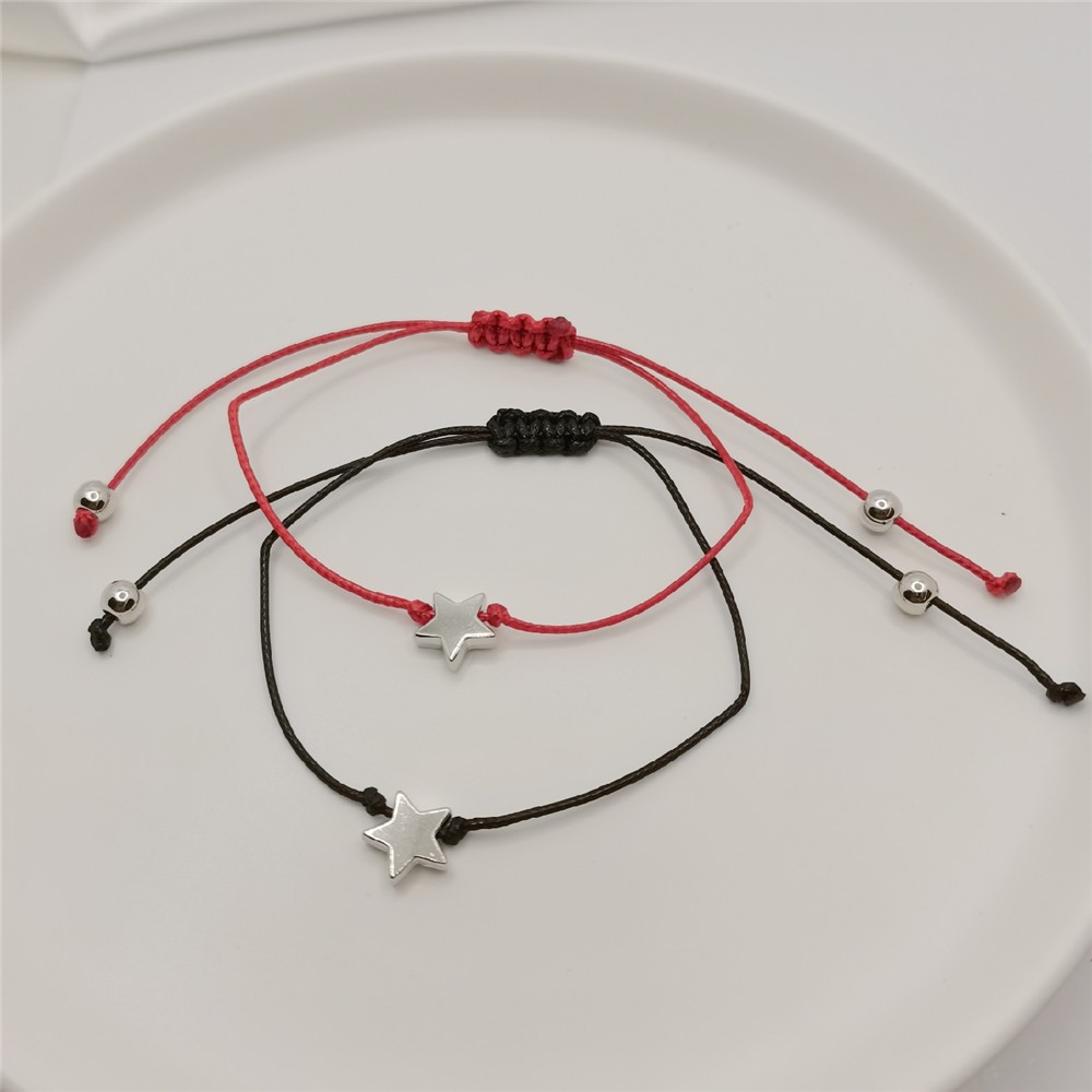 MURMURE.ID | 2 PCS GELANG COUPLE MODEL VINTAGE GELANG TALI PERSAHABATAN BUNGA BINTANG JW023-6