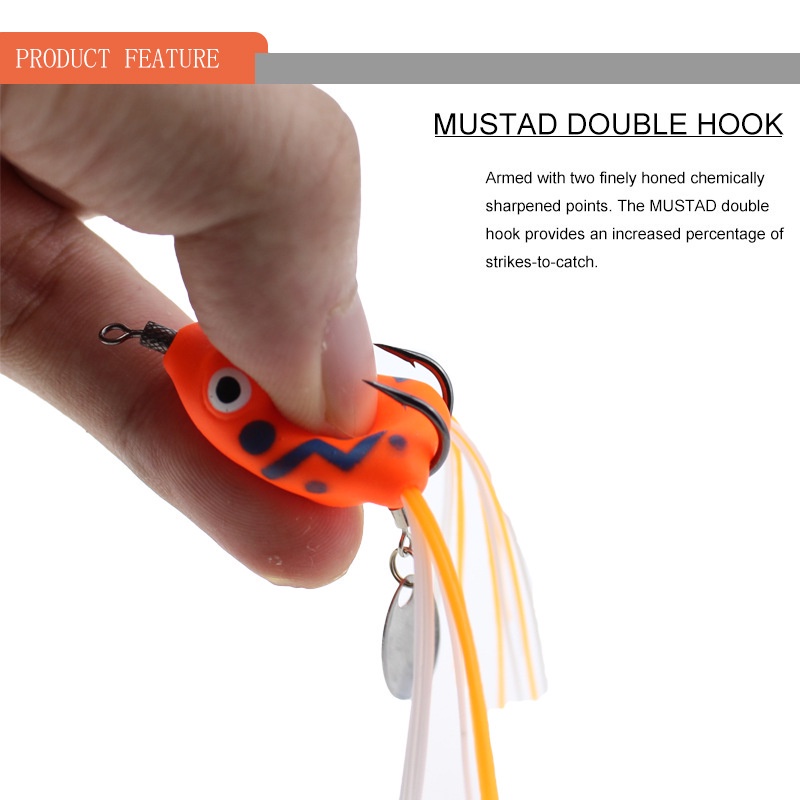 Umpan Pancing Bentuk Katak Lembut 3.5cm 5g Dengan Kait Mustad