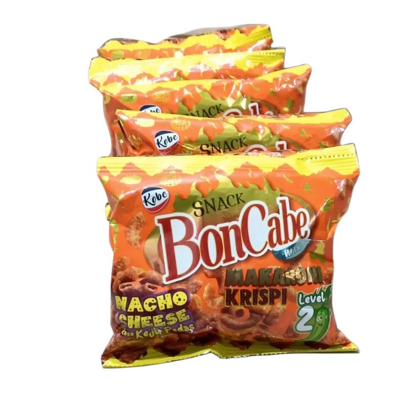 

Makaroni Krispi Boncabe Nacho Cheese Level 2 (1 renceng isi 10 pcs)