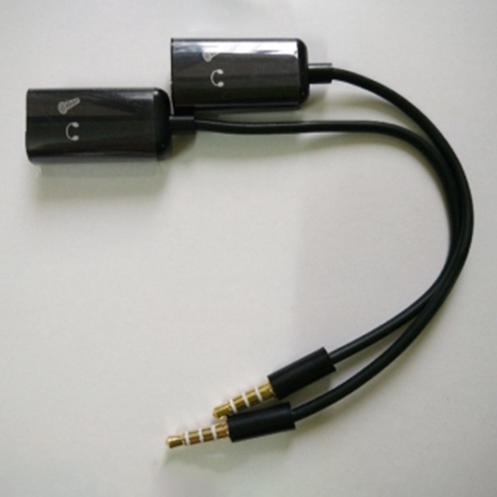 Kabel Adapter Audio Splitter 3.5mm Bahan Plastik Untuk Mic