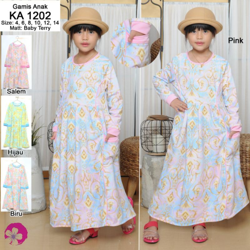 [4-8th] READY STOCK GAMIS PRINCESS ANAK DIVA THE SERIES (GAMIS+PASHMINA INSTAN) 4-8TAHUN MATT TILE DOTTY / BAJU GAMIS LEBARAN ANAK PEREMPUAN PREMIUM DIVA THE SERIES SET ORIGINAL BY FAHRY KIDS WEAR / GAMIS ANAK DIVA FAHRYKIDS + PASHMINA INSTAN