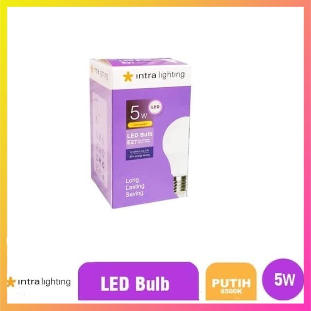 Lampu 5W Putih Bohlam LED Bulb Intra Lighting 5W E27