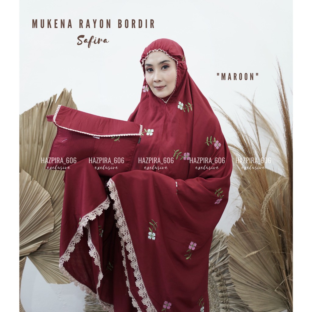 MUKENA DEWASA KATUN RAYON BORDIR SAFIRA JUMBO