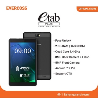 EVERCOSS M80 Etab Plus Education Tablet 8” IPS HD 2GB/16GB Dual SIM Android 9 4350 mAh 8MP Camera