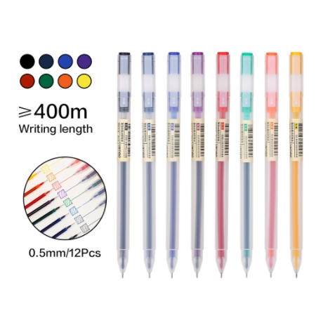 HAPPY TIME DELI PULPEN GEL PEN GEL A119 0.5mm 7 PILIHAN WARNA NEEDLE TIP BALLPOINT ALAT TULIS KANTOR SEKOLAH