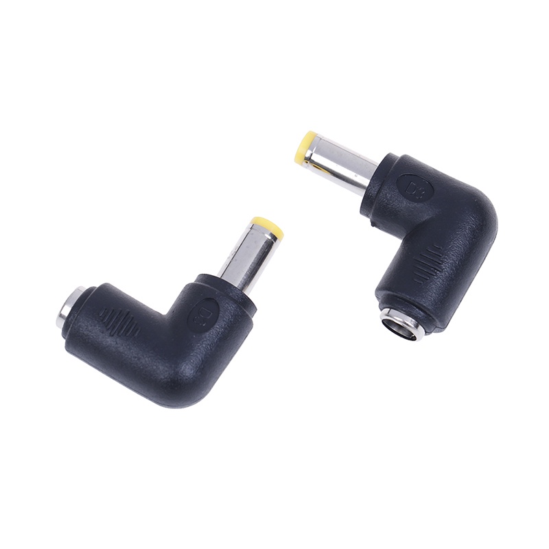 {LUCKID}2Pcs DC power 5.5X2.1mm female to 5.5X2.5mm male right angle adapter connector