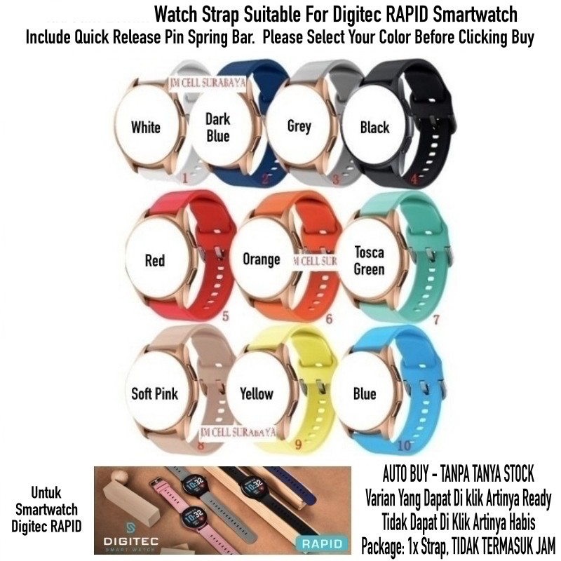 Tali Jam Watch Strap Digitec Rapid - Sport Rubber Active Quick Release