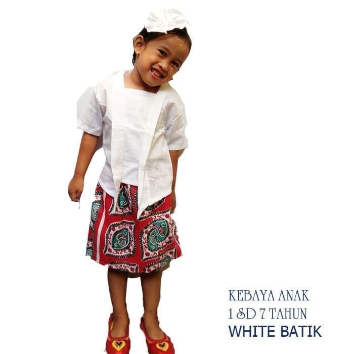 Kebaya Kebaya Anak Kartini Putih 1 Sd 7 Tahun/ Kebaya Anak Kutubaru Modern