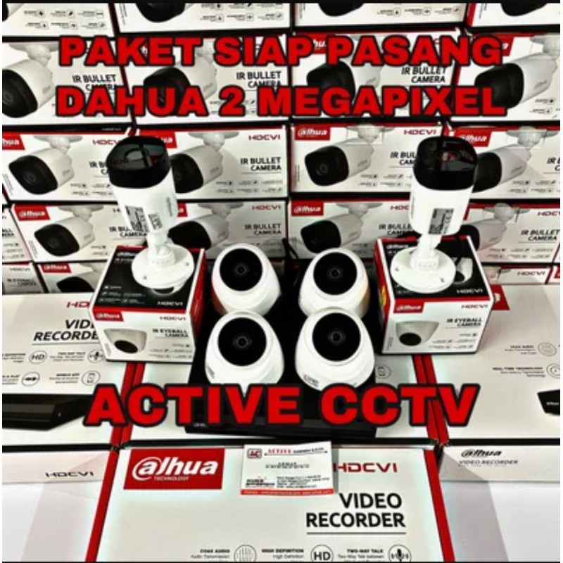 PAKET KAMERA CCTV DAHUA 2MP 6 CAMERA 8 CH CHANNEL 1080p FULL HD KOMPLIT SIAP PASANG 8ch 8channel