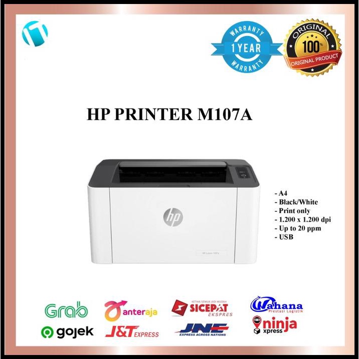 Jual Hp Printer M107a Laserjet Monochrome Laser 107a 4zb77a Shopee