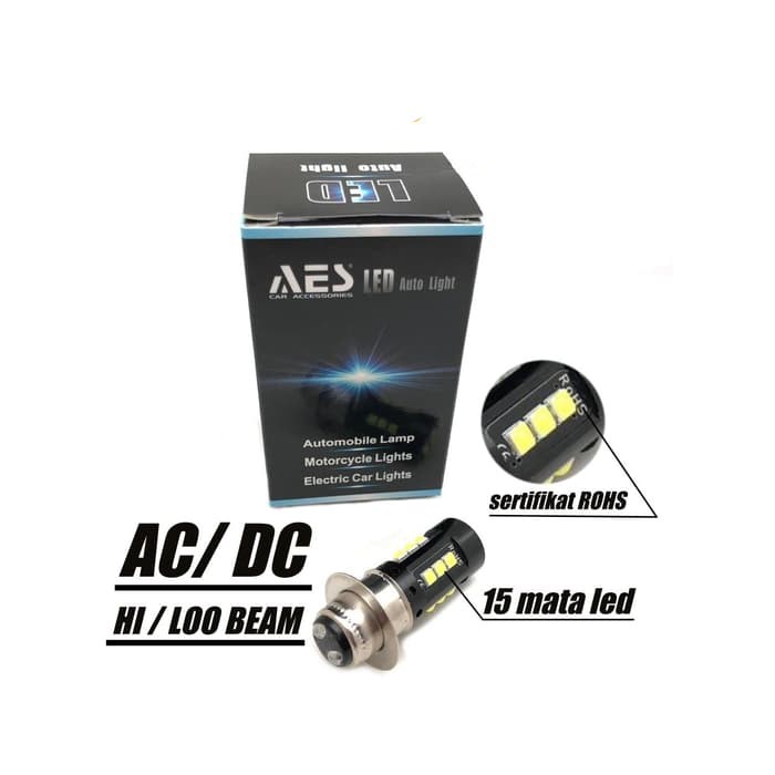 Lampu motor Led AES H6 15 Mata Matic bebek 3030-2