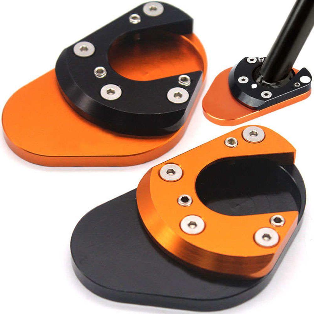 Populer Kaki Ekstensi Pad Pembesar Suku Cadang Motor Kickstand Kaki Penopang Side Kick Stand Untuk Voor KTM 125duke 2012-2018