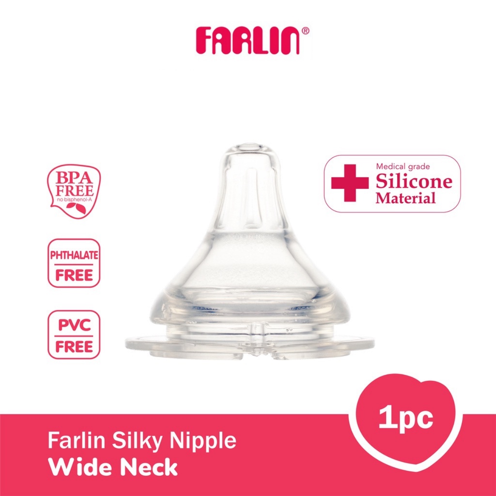 [PROMO] Farlin Silky Silicone Nipple Dot Wide Neck 1Pcs