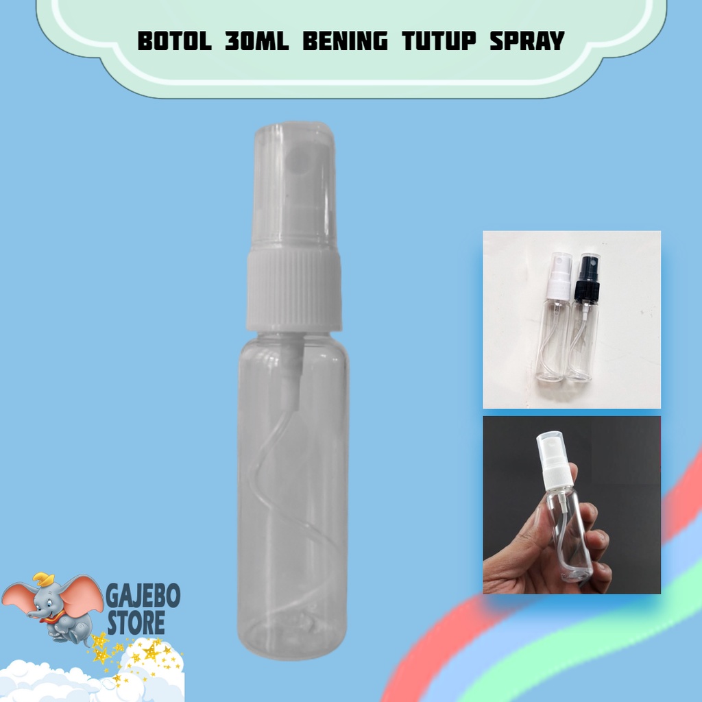 BOTOL PLASTIK SPRAY 30ML BENING / BOTOL SPRAY 30ML CLEAR BOTOL ISI ULANG